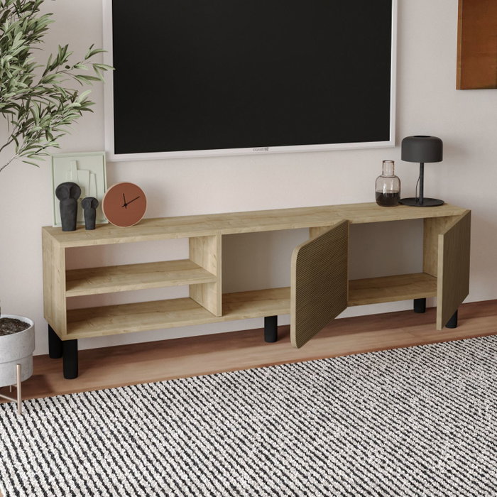 Hanah Home Soporte para TV River - Roble cálido y roble zafiro